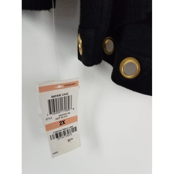 I.N.C Woman Sz. 2X Black Lightweight Sweater W/ Gold/Suede Details NWT - Picture 7 of 7